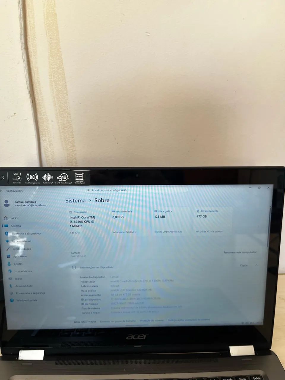 Notebook acer spin 3 314-51 - Foto 3