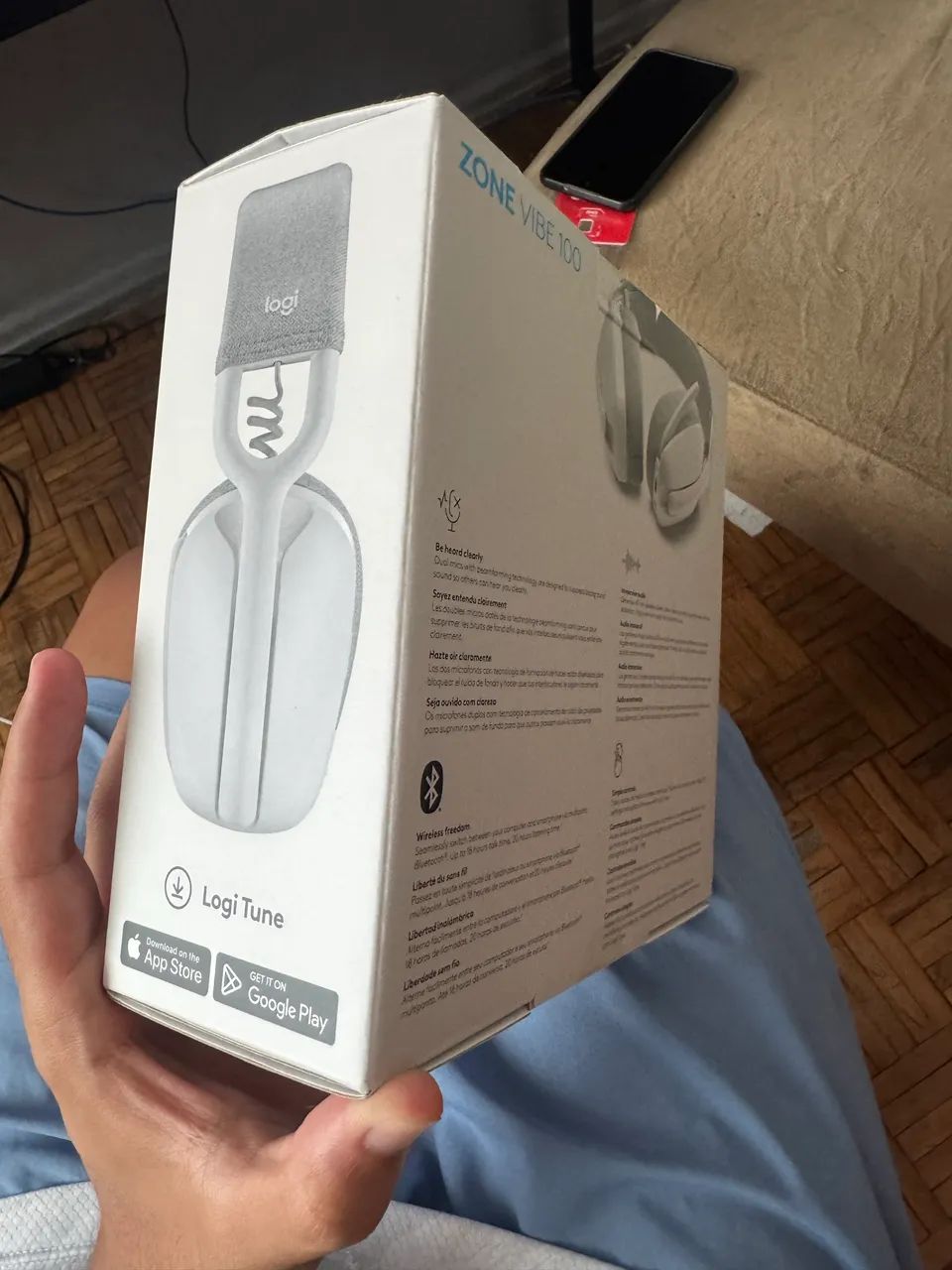 Headset Sem Fio Logitech Zone Vibe 100, Drivers 40 mm, USB, Bluetooth, PC, Mobile, Branco - Foto 6