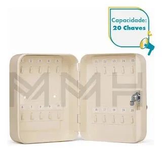 Claviculário Cofre Com Ganchos Até 20 Chaves
