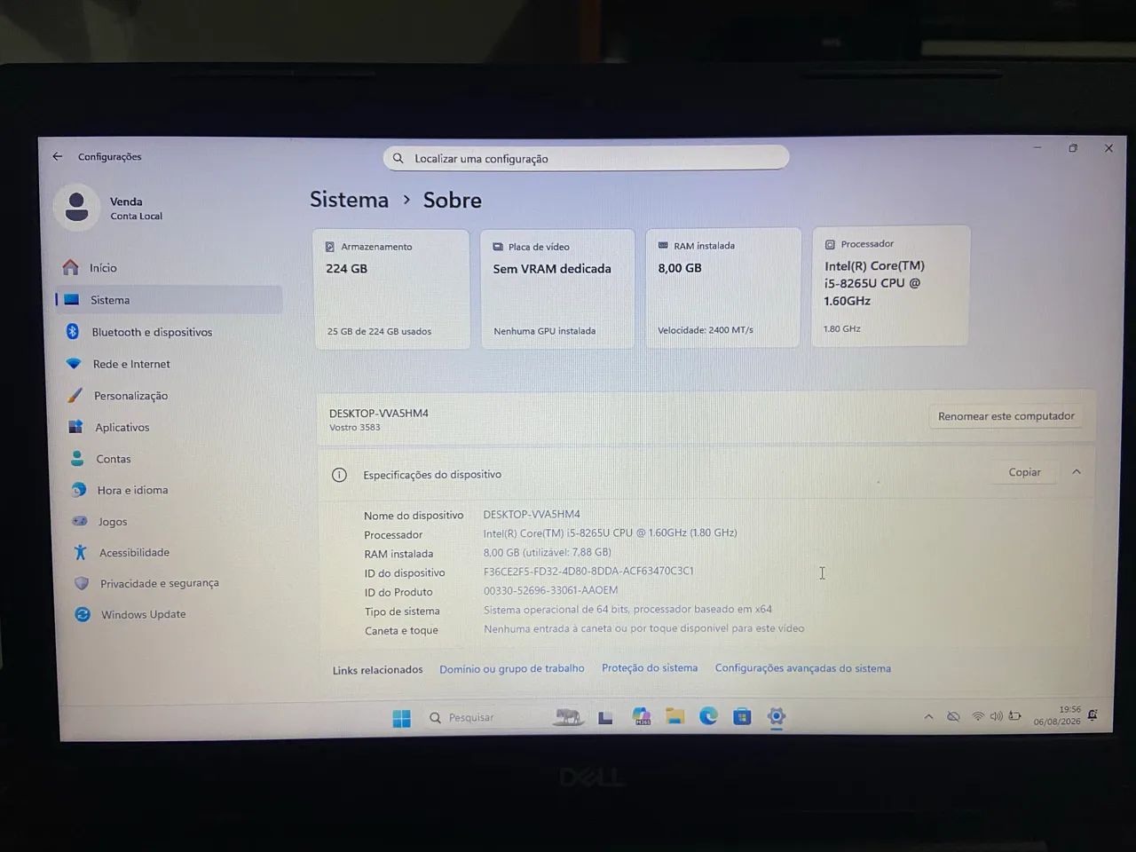 Vendo Dell Vostro 3583 
