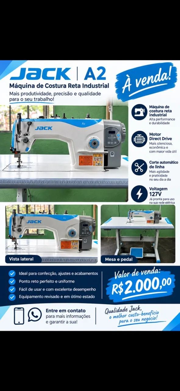 Máquina de costura reta Jack A2