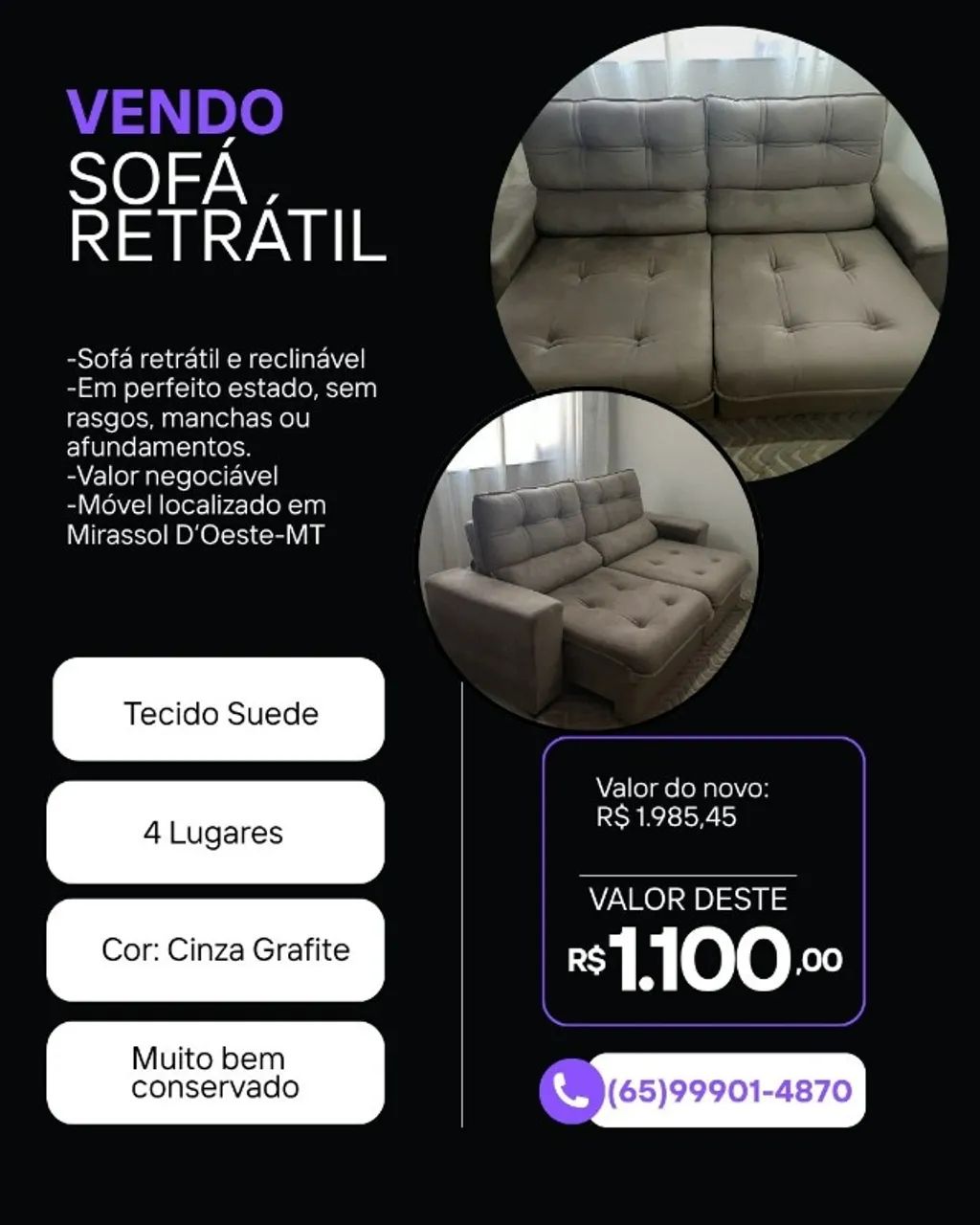 Sofá Retrátil
