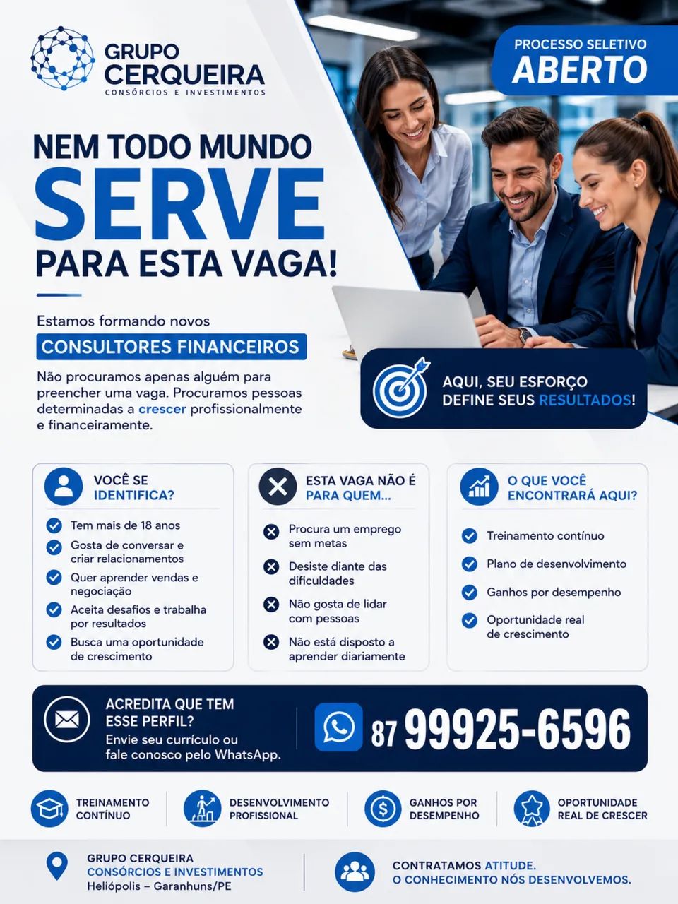 CONSULTOR(A) FINANCEIRO(A) - GRUPO CERQUEIRA