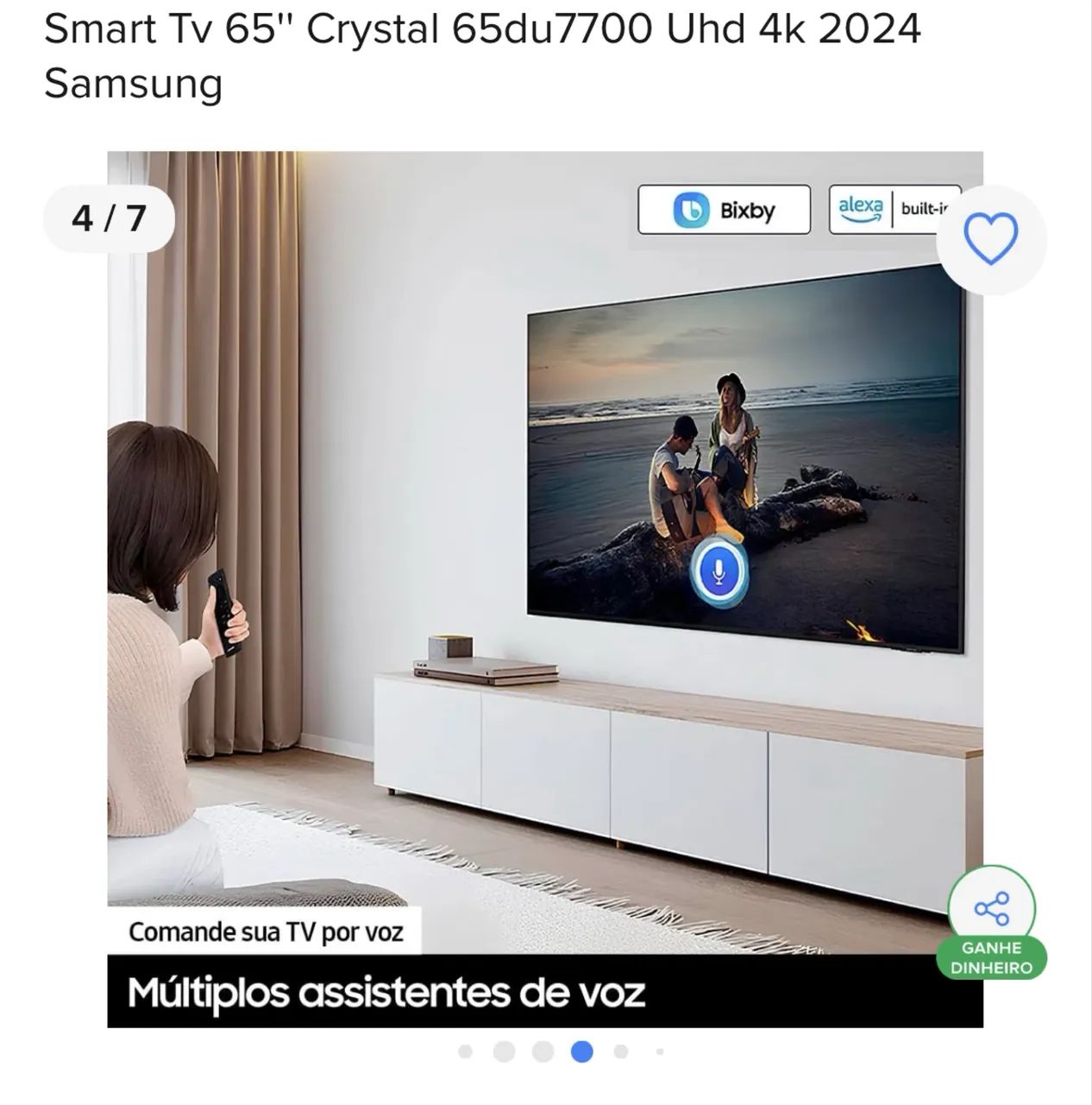 Smart Tv 65'' Crystal 65du7700 Uhd 4k 2024 Samsung - TVs - Água Fria ...