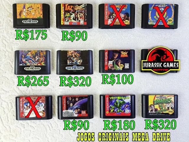 Jogos Mega Drive Originais. Top Gear 2, Truxton, Batman, Taz Mania, Jurassic Park, X-Men 2 - Foto 3