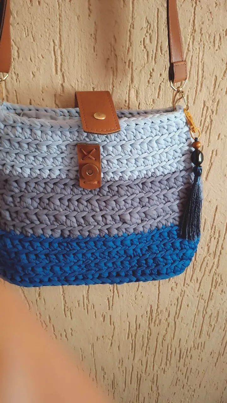 Bolsa crochê malha  - Foto 3
