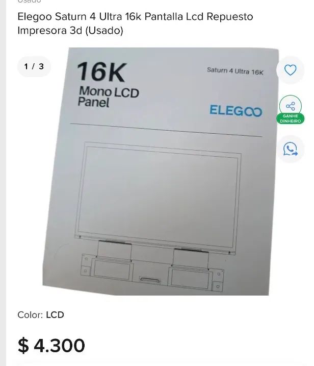 Tela TCL impressora Elegoo - Foto 3