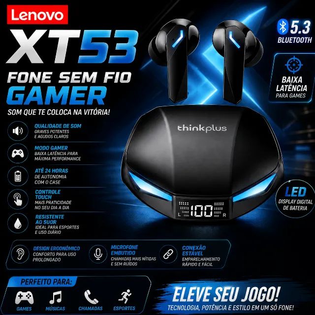 Fone de Ouvido Lenovo Xt53