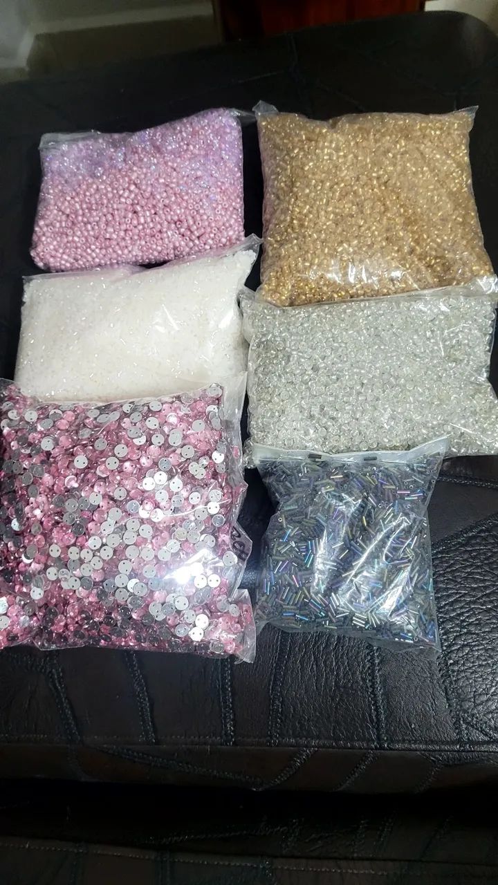 Kit 6 pacote grande de miçangas 