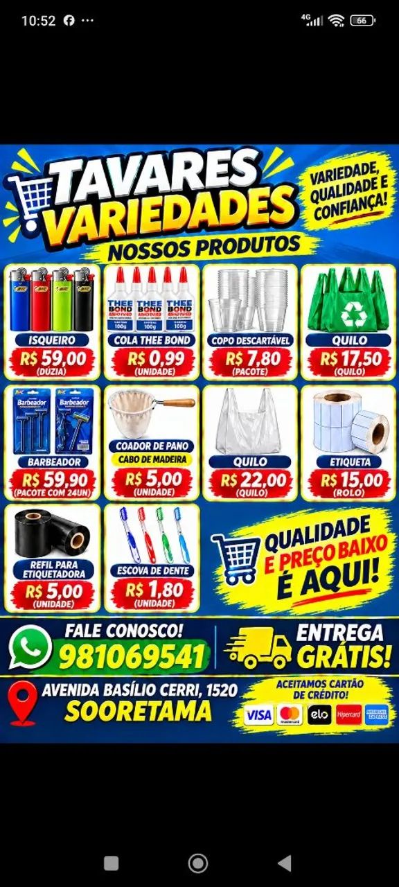 Preço baixo e aqui 