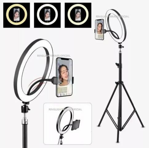 Entrega Grátis!!! Ring Light Foto Make Tripé 2 metros Iluminador Led Com Garantia