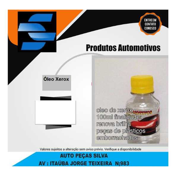 Oleo xerox 100 ml painel pneu fica preto gfgf
