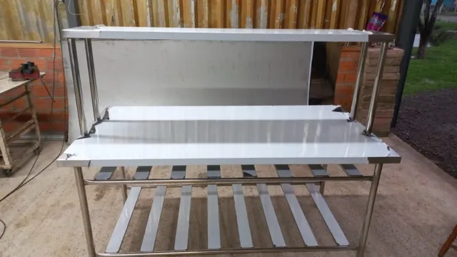 Mesa Inox com Prateleira Superior Auxiliar e Paneleiro Auxiliar