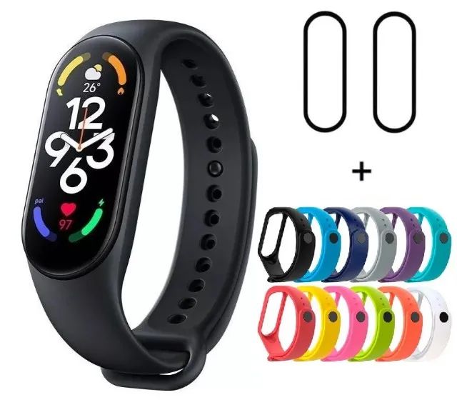 Relógio Xiaomi Mi Band 8 Original + 3 Pulseira 3 Película 3d