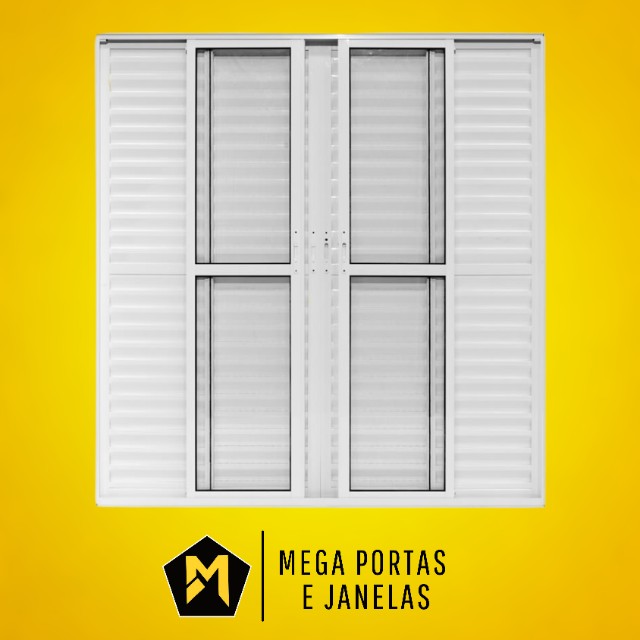 Porta Balcão Seis Folhas Alumínio Branca