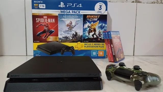 Console PS4 1TB Bundle Hits c/ 3 jogos + PSPPlus - Sony Console