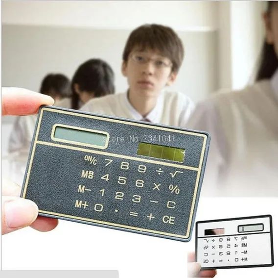 Mini Calculadora Solar De Bolso Carteira Cartão De Credito 1