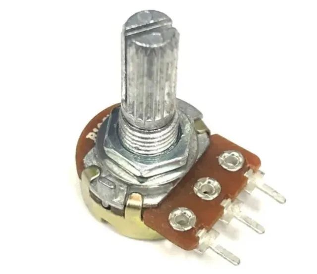 Potenciômetro 100k Linear Eixo Estriado 15 Mm Wh148 B100k  KIT 2 Unidades   COD-CP586 