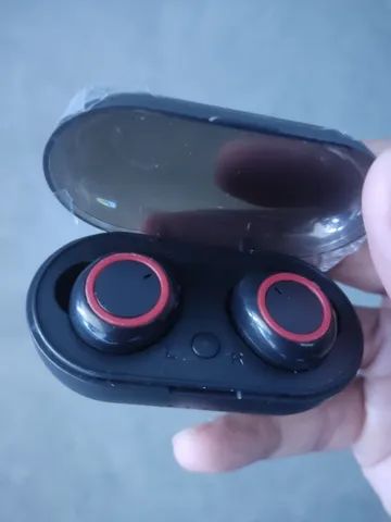 Fone de ouvido Y50 TWS Bluetooth - Detalhes em Vermelho - Novo