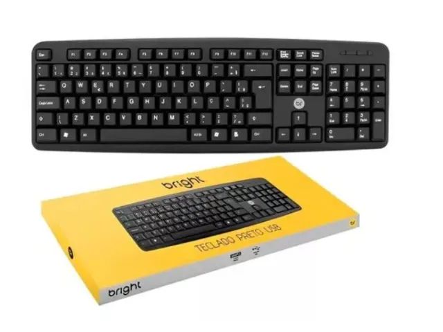 Teclado Computador Usb Preto Básico Fio 1,3m Abnt2 - Foto 3