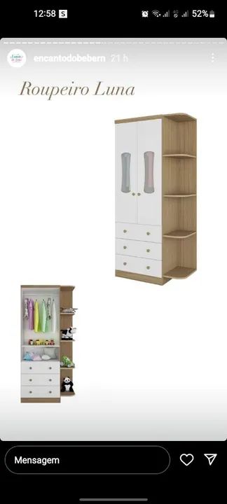 Guarda roupa infantil semi novo