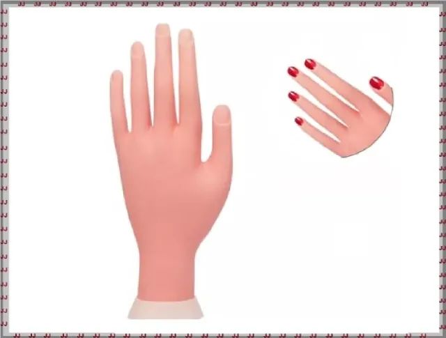 Mão de silicone e plástico para treino de pedi-cure e unhas de gel - Foto 3