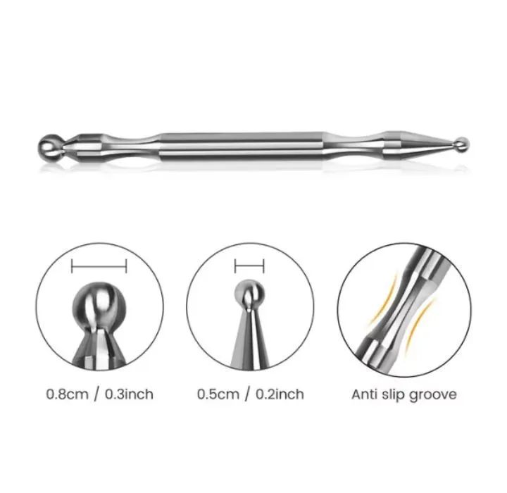 Bastão em aço Reflexologia podal ponteira aço metal. - Foto 6