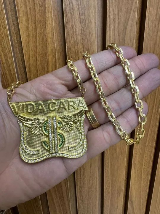 Lançamento Corrente e pingente moeda antiga 
