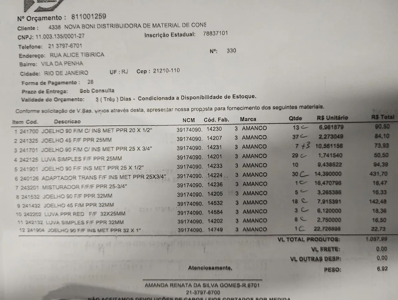 Conexões hidráulicas ppr Amanco  - Foto 2
