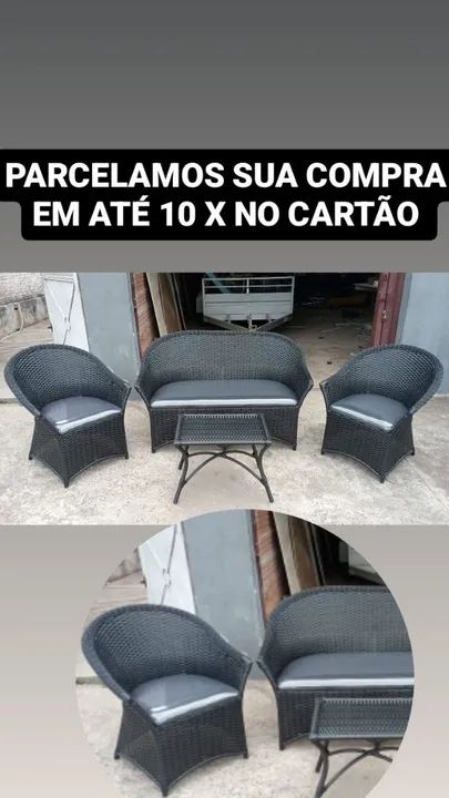Jogos de Poltronas e namoradeira em Alumínio e Fibra Sintética com garantia  - Foto 2