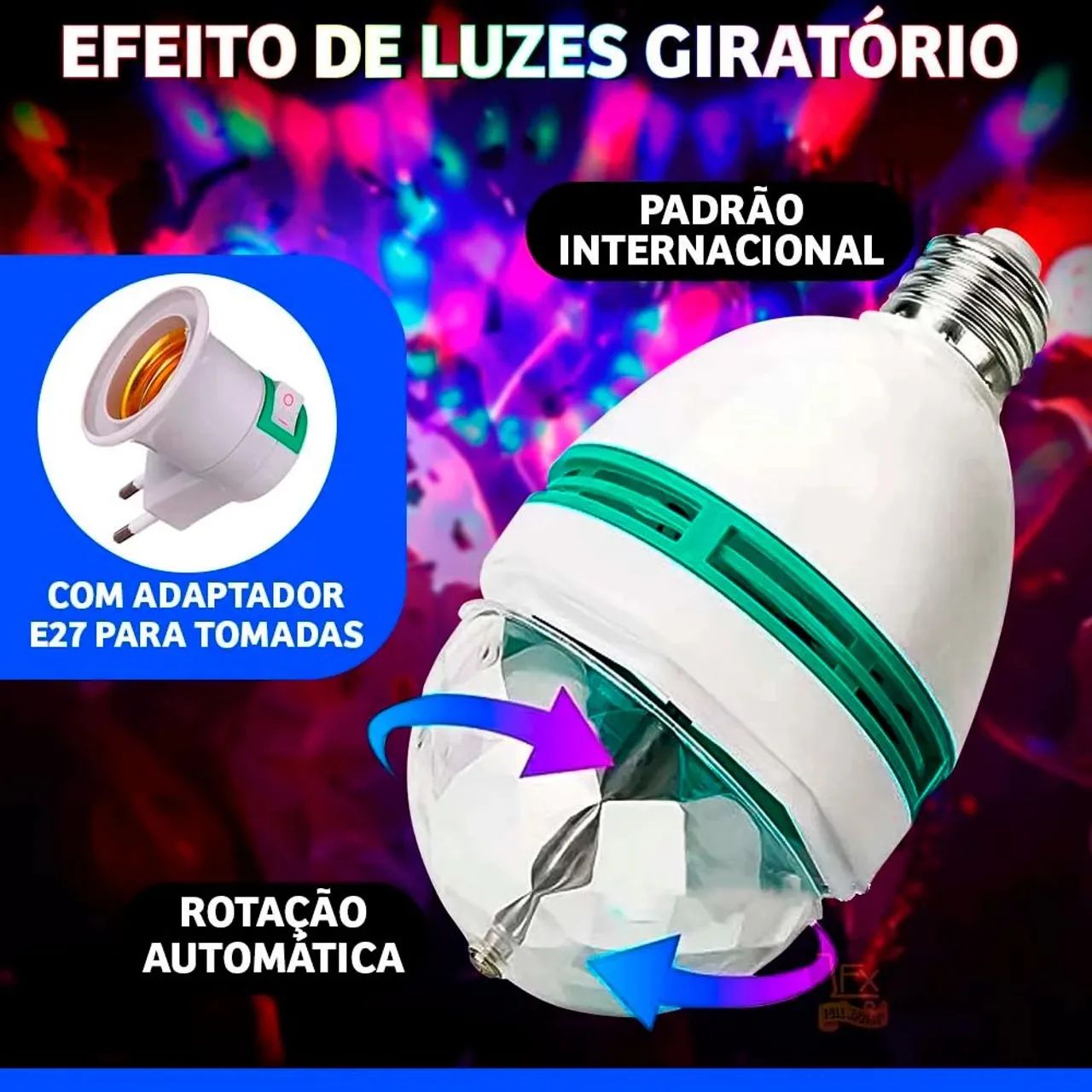 Lâmpada Giratória Colorida Led  RGB  - Foto 4