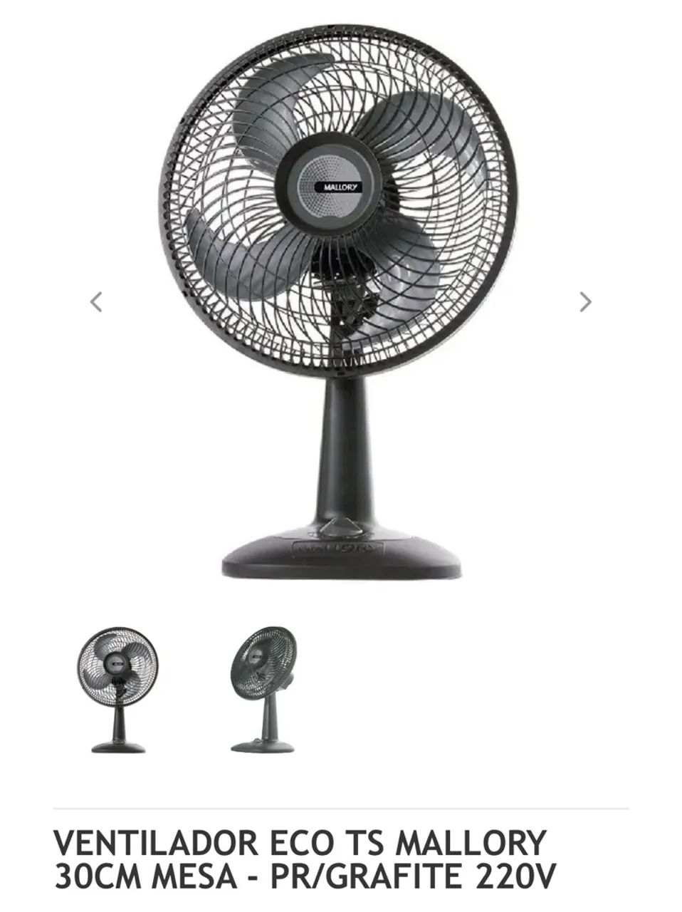 Ventilador de Mesa Mallory Eco TS - 30cm