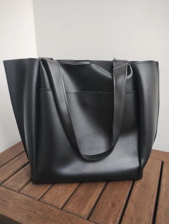 Bolsa couro sintético PU grande de ombro - Foto 3