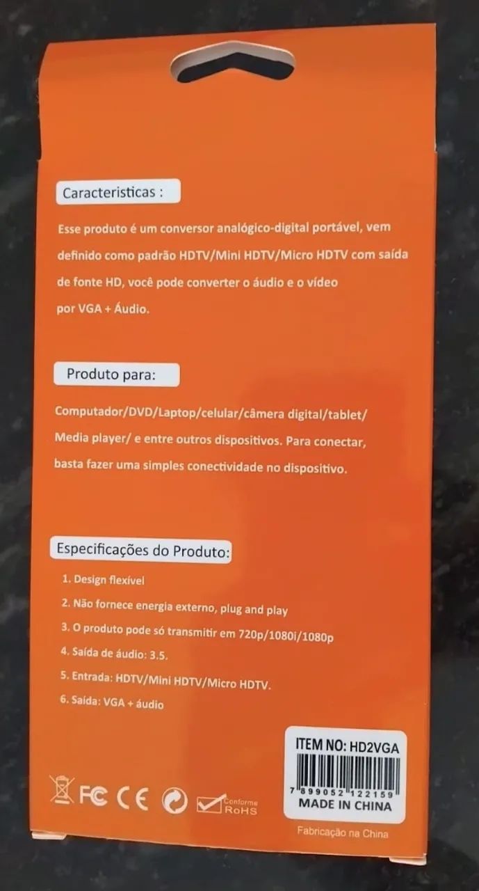 Cabo Conversor Adaptador Hdmi Para VGA Com Saída P2 Áudio - Testado - Foto 6