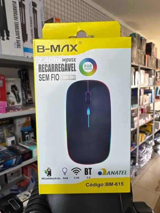 Mouse sem fio recarregável
