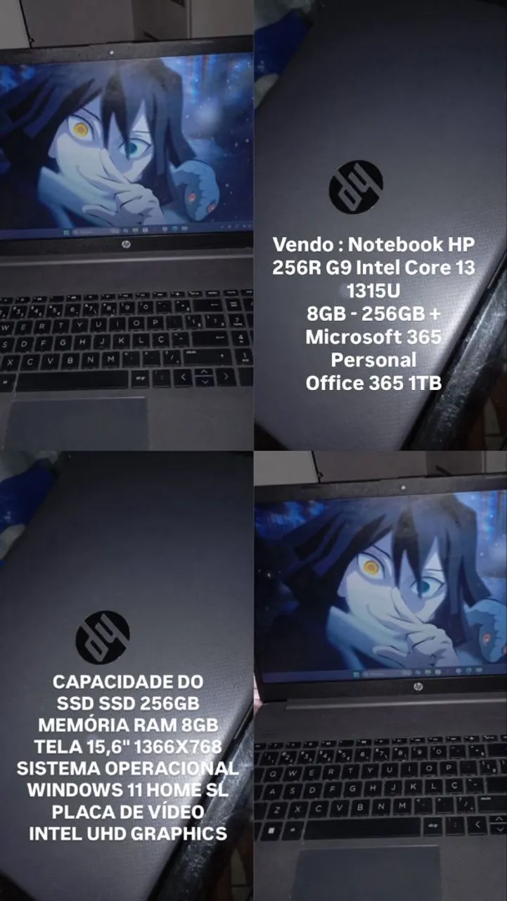 Notebook HP 256R G9 Intel Core i3 8GB SSD 256GB
