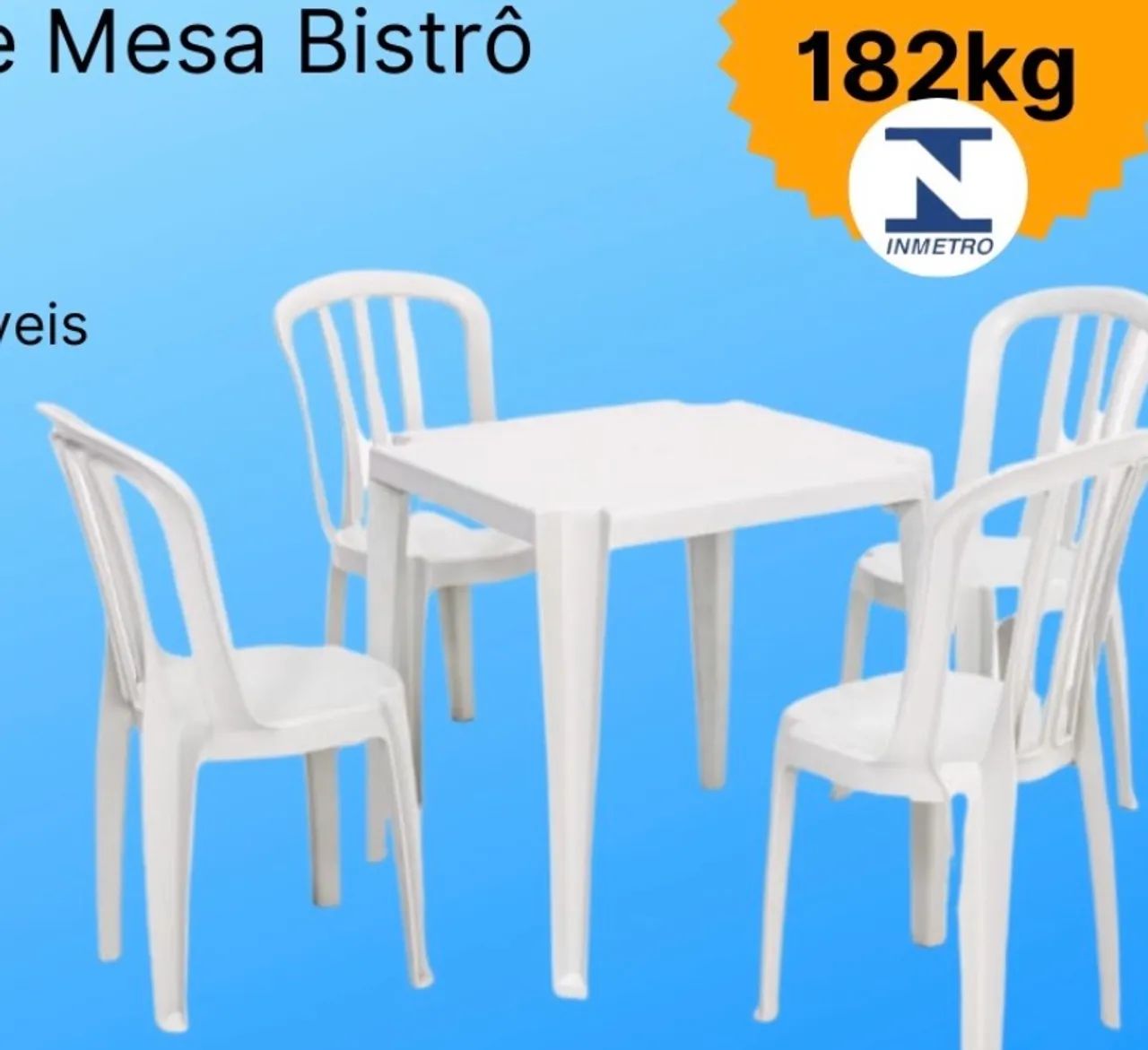 Conjunto 1 mesa com 4 cadeiras extra forte suporta 182kg  - Foto 4