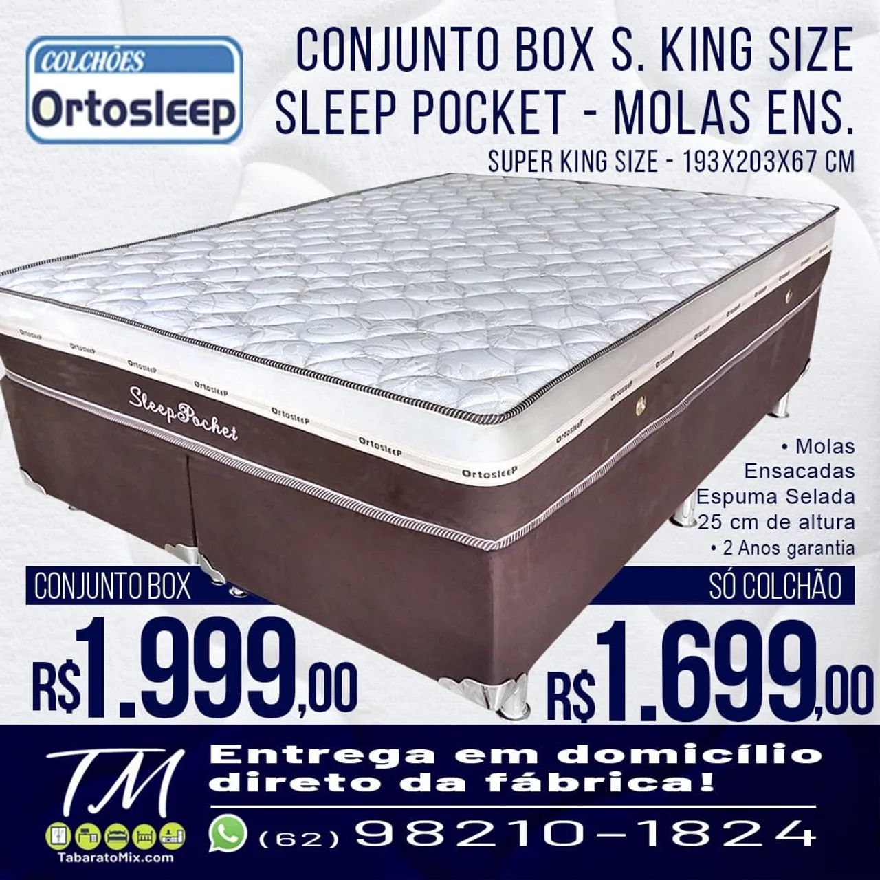 Conjunto Box King Size Sleep Pocket Ortosleep