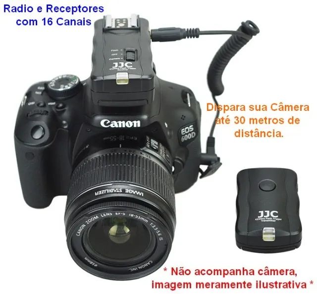 Rádio Flash 2 Receptores Canon Nikon Fuji 16 canais - JJC - Foto 3