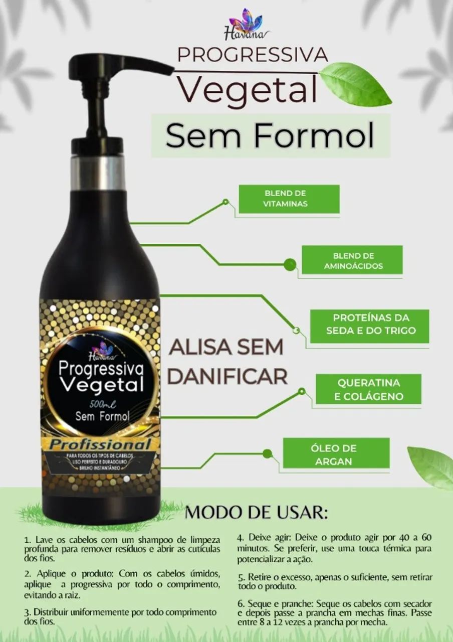 Progressiva Vegetal Creme Transforme Seus Cabelos em Casa! Resultados Profissionais - Foto 2