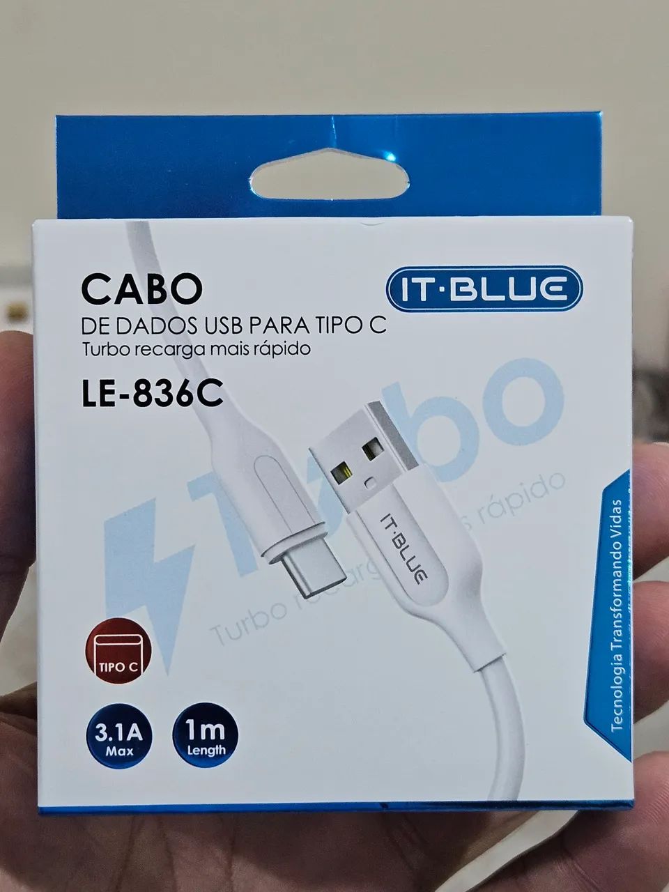 Cabo USB Tipo C IT-BLUE LE-836C - Carregamento Turbo