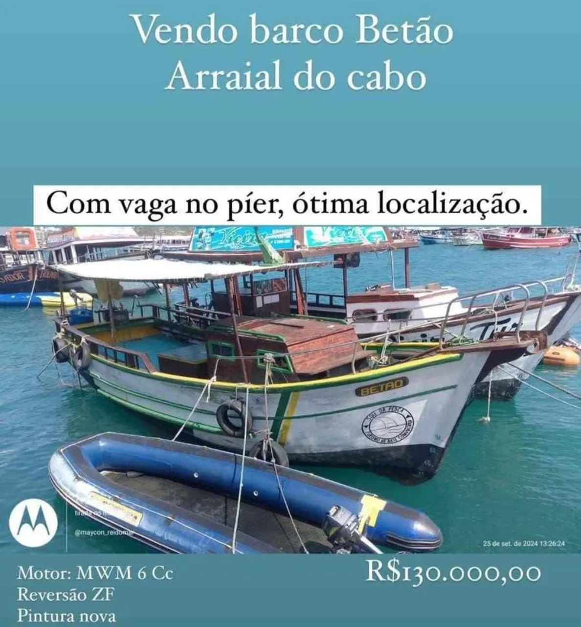 VENDO BARCO BETAO EM ARRAIAL DO CABO 