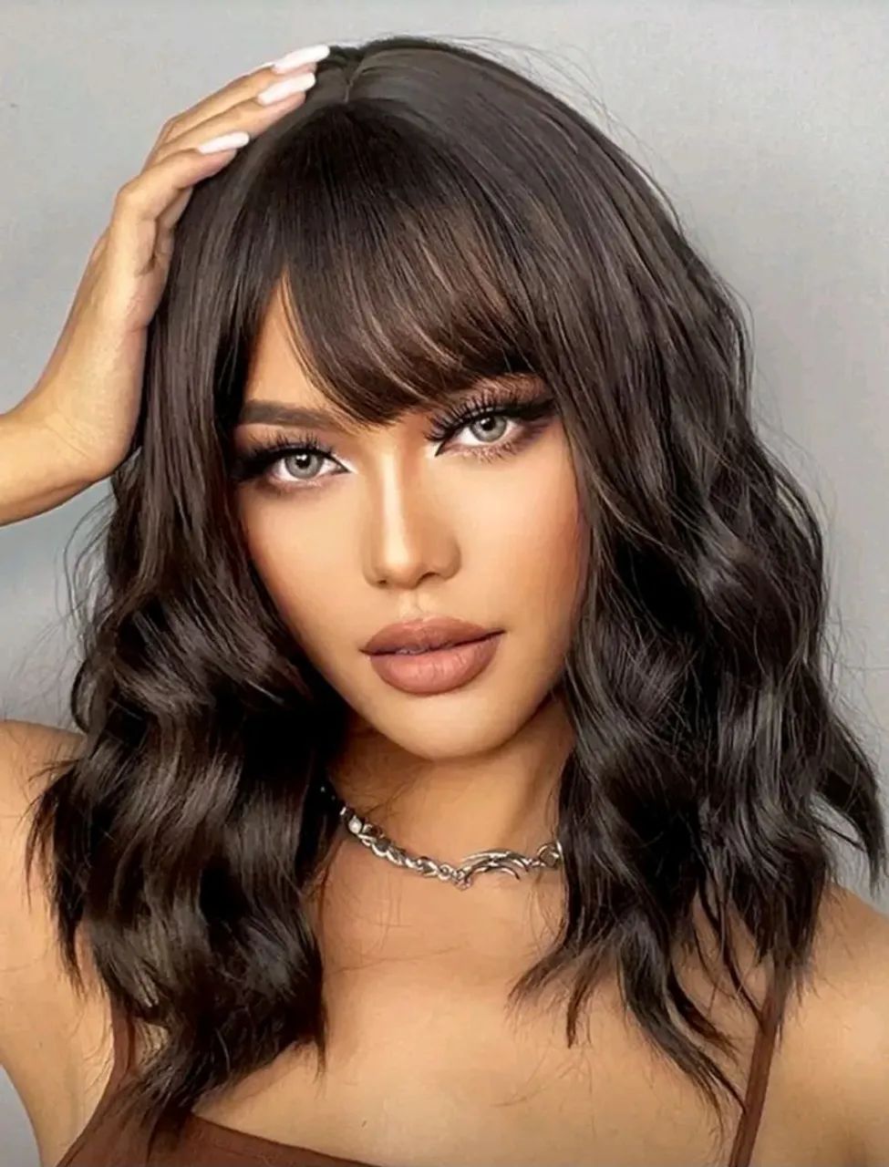 Peruca shein castanho