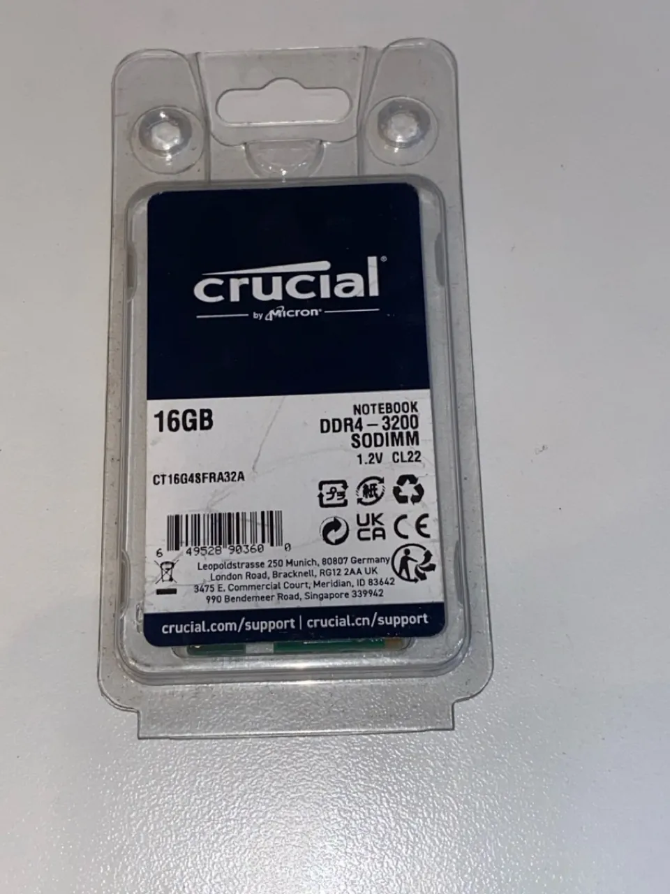 Memória RAM Crucial 16GB DDR4 Notebook