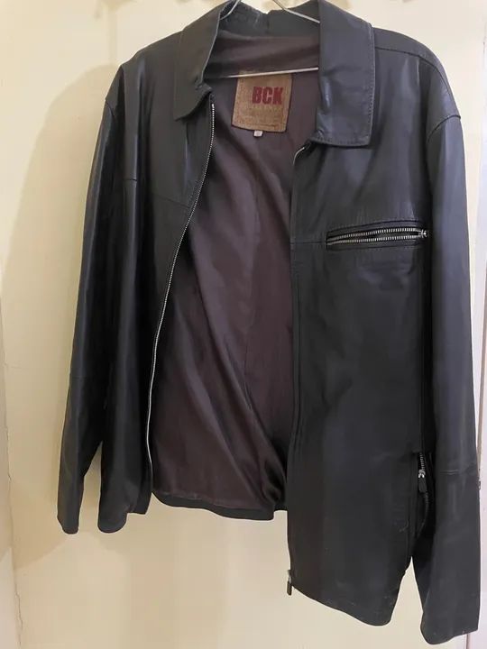Casaco de couro masculino - Foto 2
