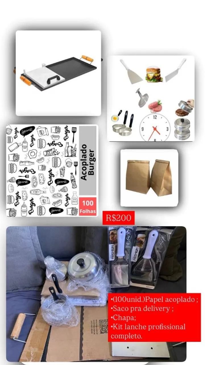 Kit Lanche Profissional Completo - R$180