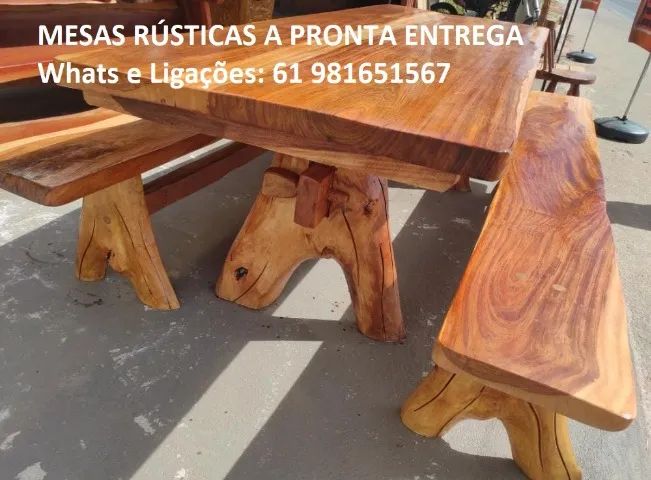 Mesas Rústicas de madeira maciça pronta entrega - Foto 2