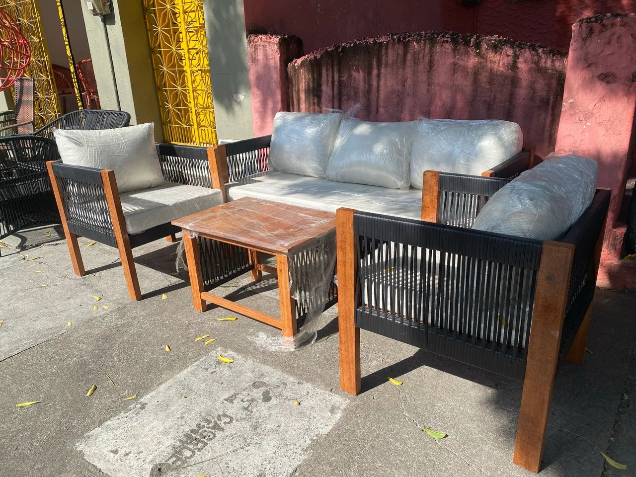 CONJUNTO DE MADEIRA COM FIBRA SINTETICA - Foto 2