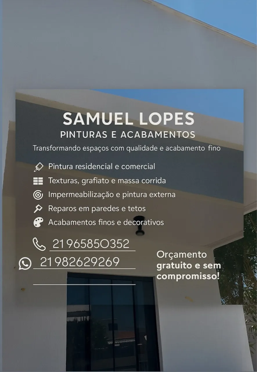 Samuel Lopes Pinturas e Acabamentos em Geral Rj- Barra da Tijuca- Recreio