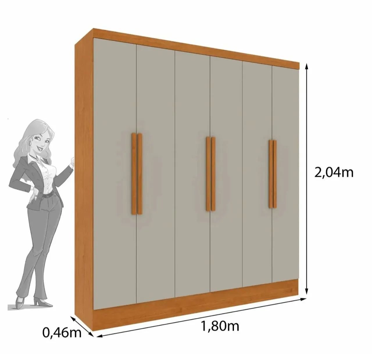 Guarda-Roupa 6 Portas prático 1,80m  - Foto 3